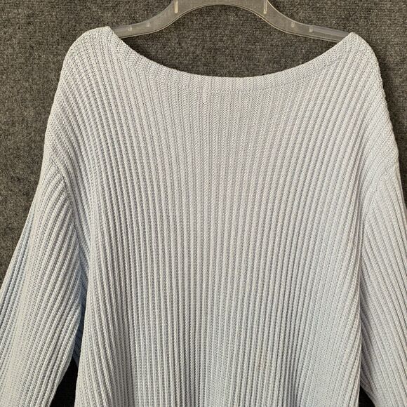Ava &Viv Pullover Ribbed Sweater Lt Blue Sz 3X Cotton Blend Boat Neck NWT - Picture 7 of 9